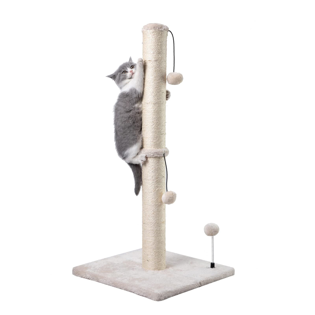 MECOOL 34-inch tall cat scratching post with sisal rope for durable indoor scratching.