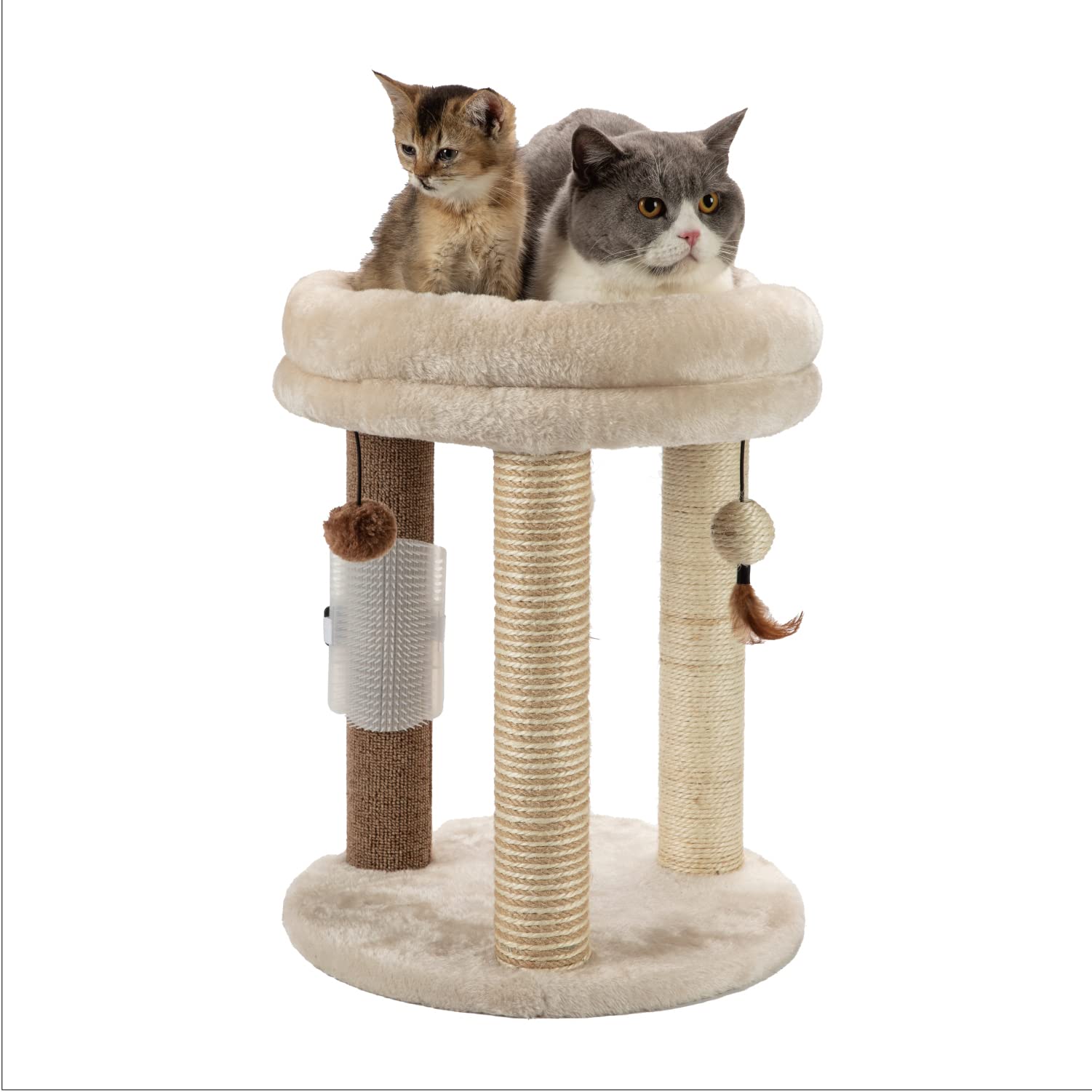 MECOOL cat tree suitable for households with 1–3 cats for shared fun.