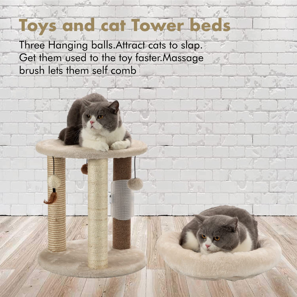 MECOOL cat tree large base and triangular frame for stability.
