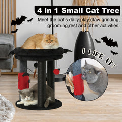 MECOOL 4in1 cat tree base provides balanced support for stable use.