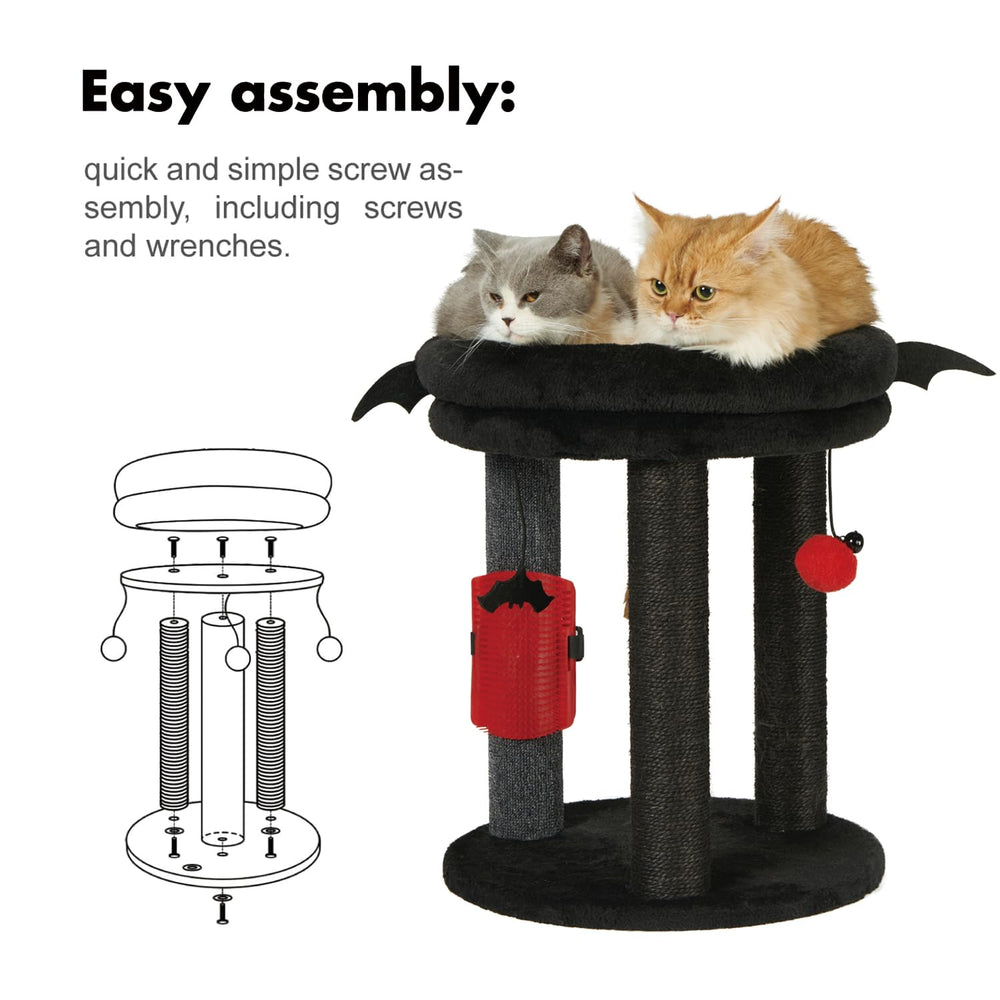 MECOOL 4in1 cat tree nest bed offers a cozy resting space.