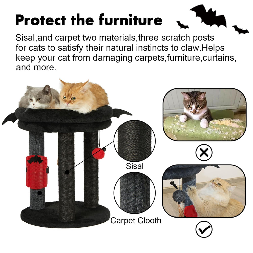 MECOOL 4in1 cat tree with sisal posts for natural scratching.