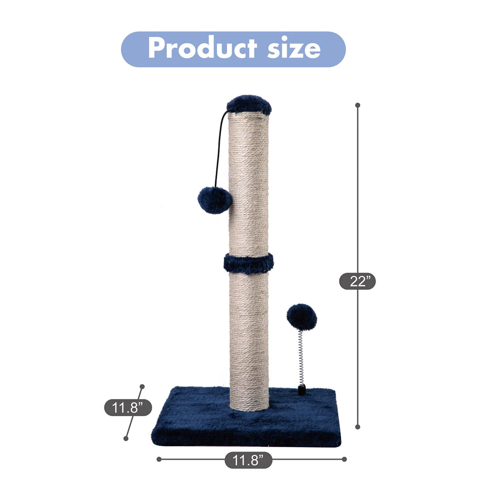 MECOOL assembled scratching post shown with included screws for setup