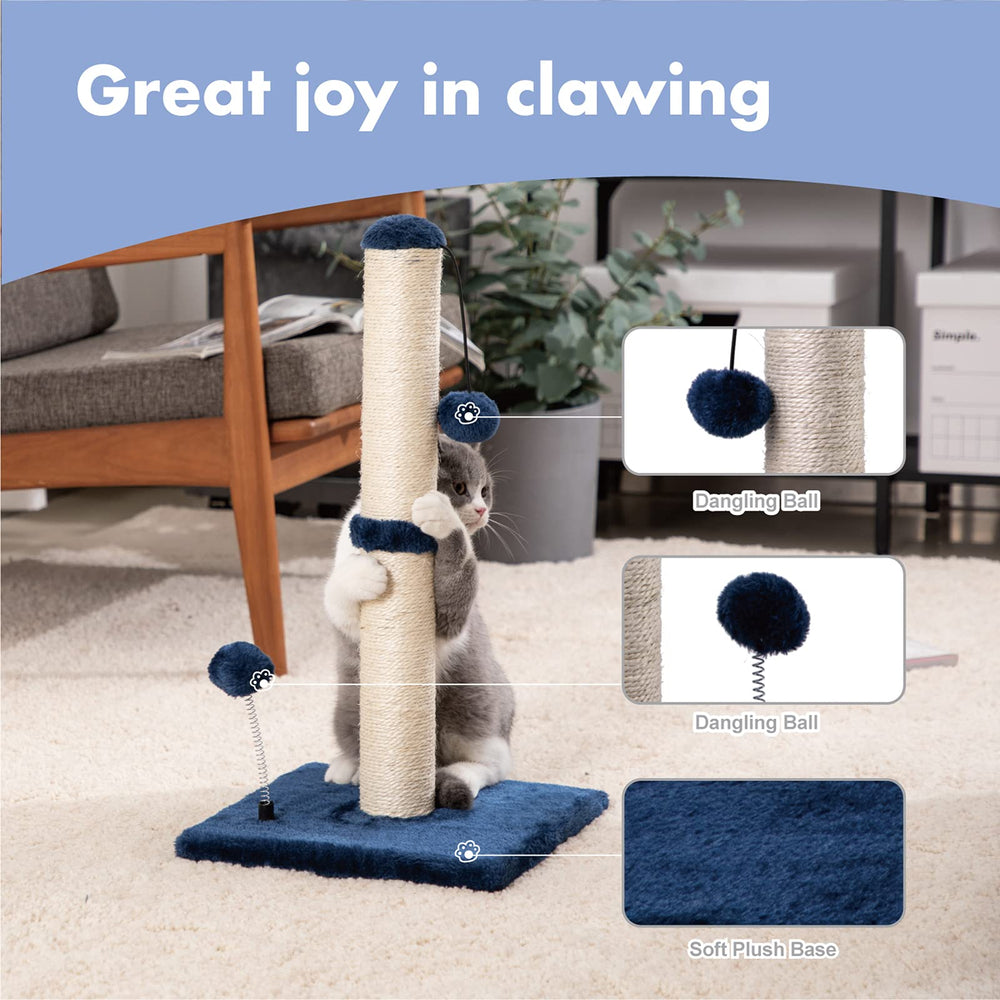 MECOOL scratching post with hanging ball offers interactive play for kittens