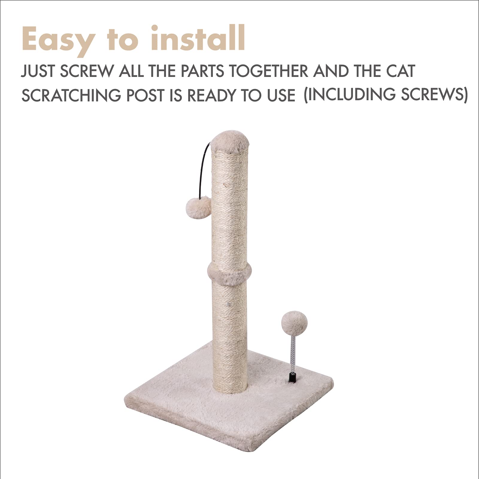 MECOOL 22in cat post, stable base prevents tipping during playful sessions.