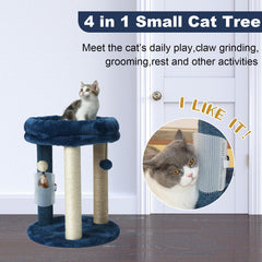 MECOOL cat tree with hanging balls encourages play and grooming