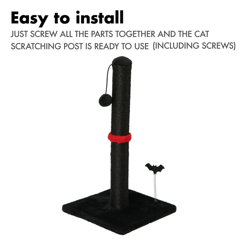 MECOOL cat scratching post black color highlights modern design.