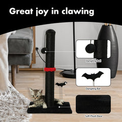 MECOOL cat scratching post hanging ball adds interactive play for kittens.