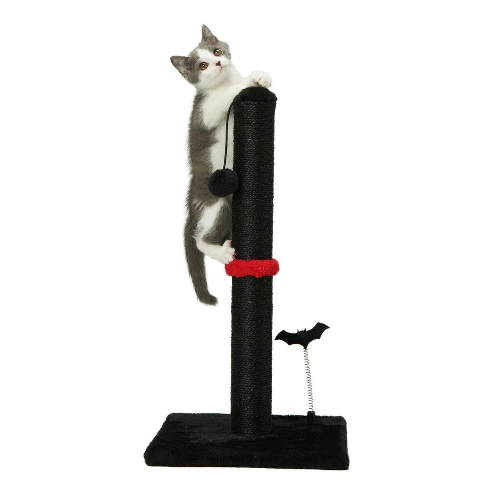 MECOOL cat scratching post stable design reduces tipping during play.