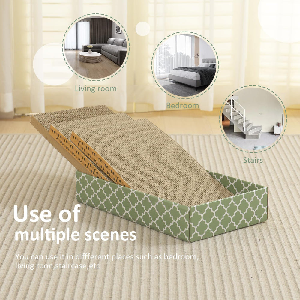 MECOOL Compact design fits small spaces while inviting cats to scratch.