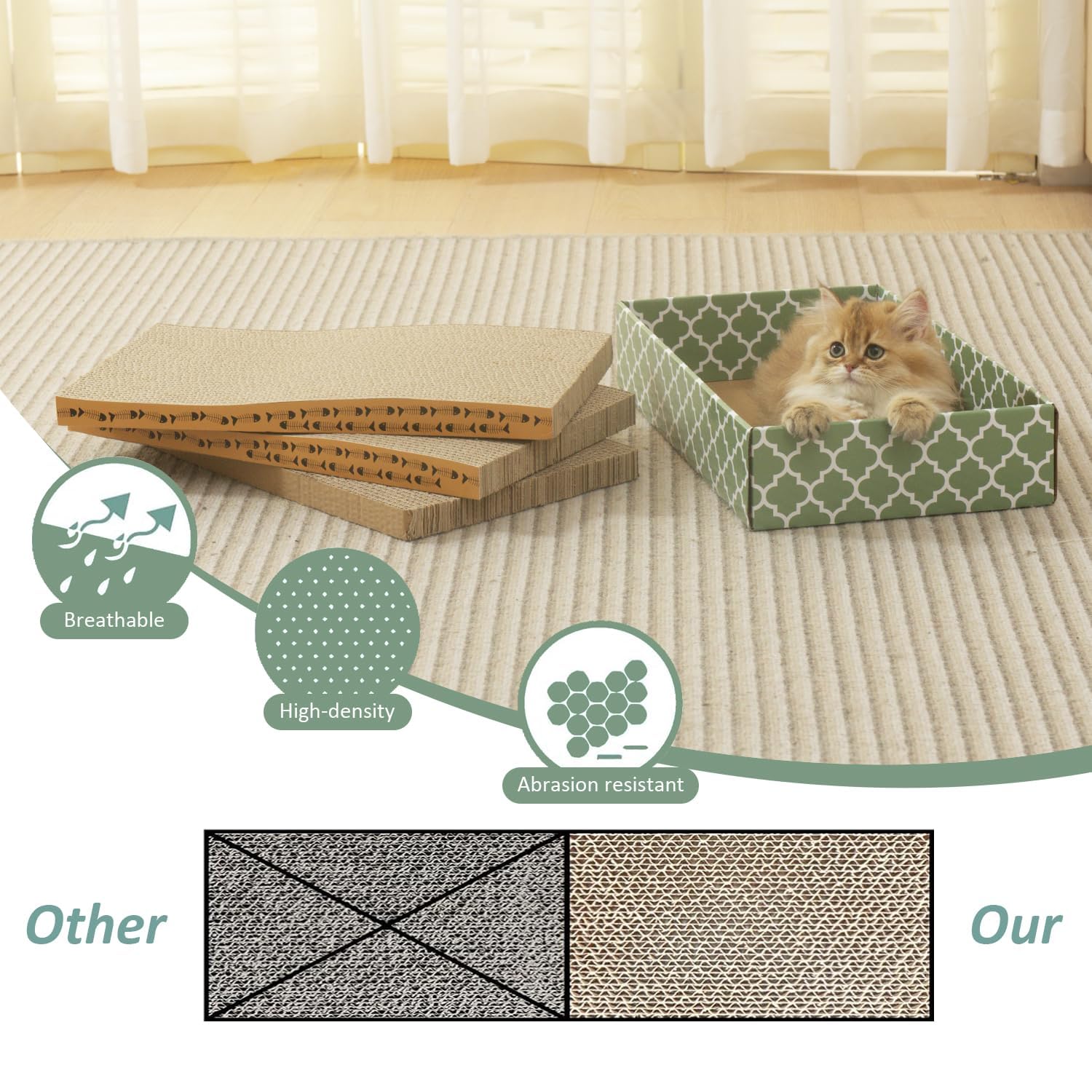 MECOOL Heavy corrugated material protects furniture from scratching.