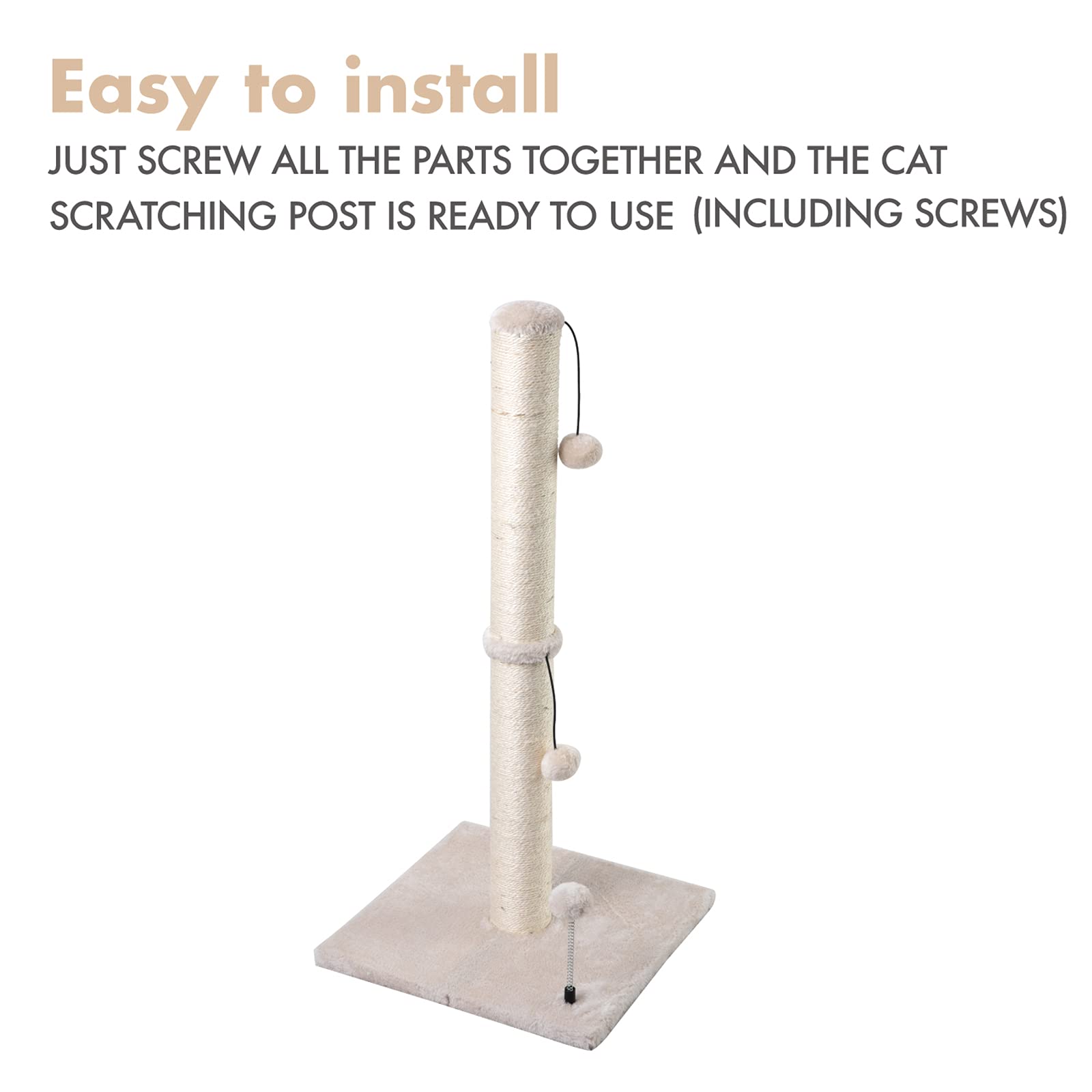 Indoor-safe MECOOL cat post protects furniture from scratching.