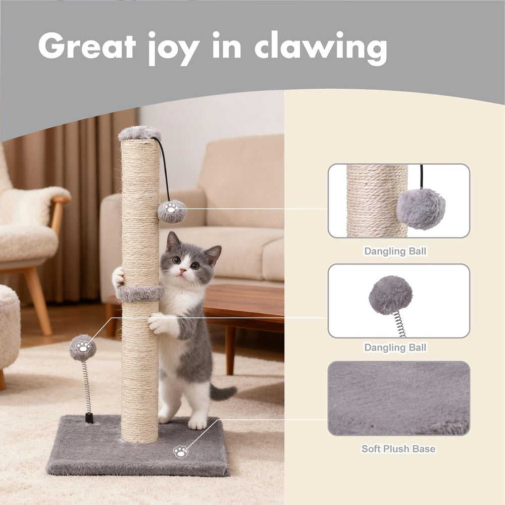 MECOOL interactive hanging ball toy attached to scratching post