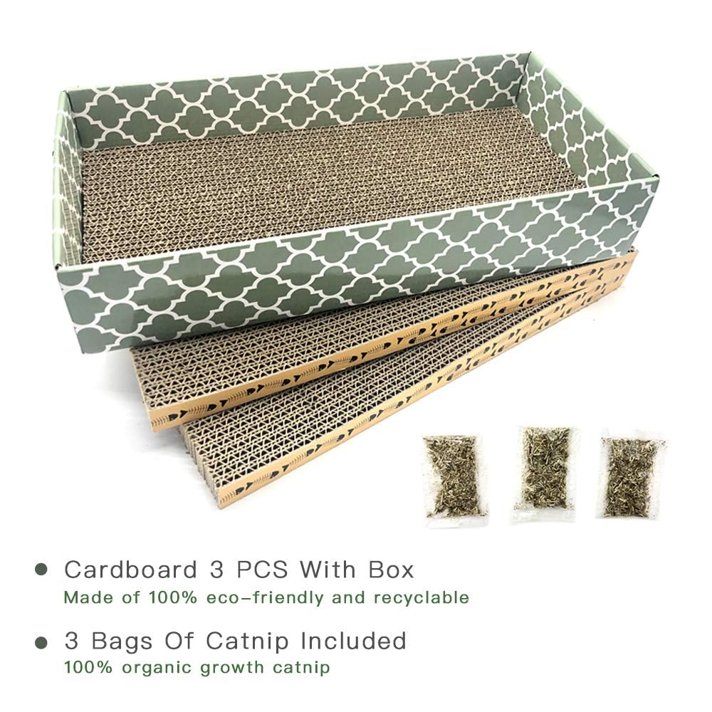 MECOOL packaged set dimensions display value with 3 pack and catnip