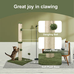 MECOOL sisal pillar provides durable scratching and claw exercise.