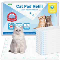 MED Cat Litter Pads with superior absorbent core for fast urine lock and cleaner litter box.