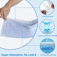 MED Cat Litter Pads feature triple leakproof backing and four-sided borders for containment.