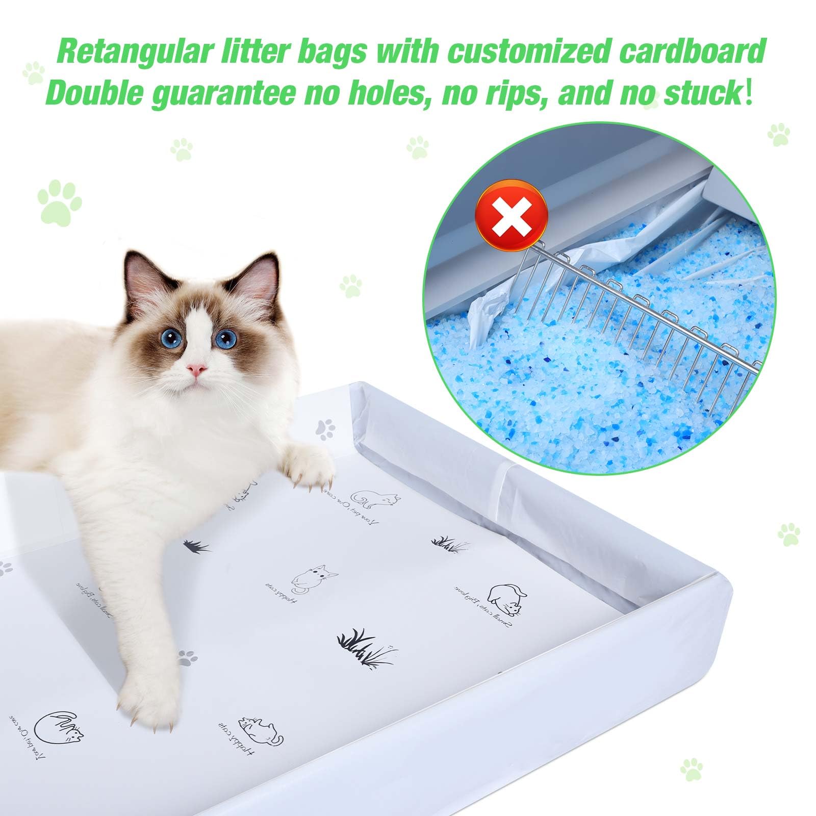 MED tear-resistant bags hold litter securely without holes or rips