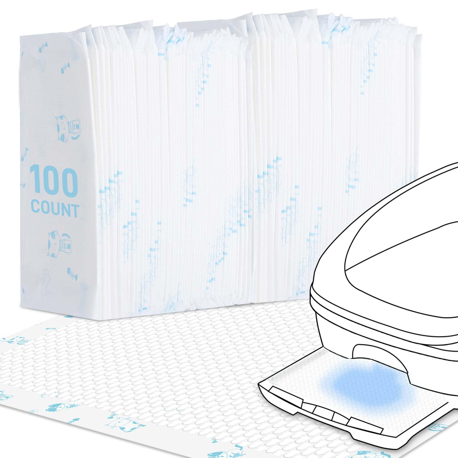 MED litter pad for Breez system, 16-9 inches, snug fit prevents leaks.