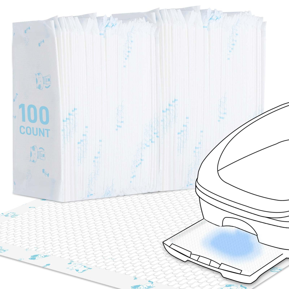 MED litter pad for Breez system, 16-9 inches, snug fit prevents leaks.