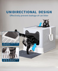 Medario cat litter box with top exit, easy for cats to use and exit