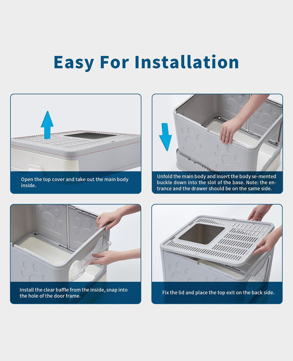 Medario pet friendly plastic litter box for easy maintenance and cleaning