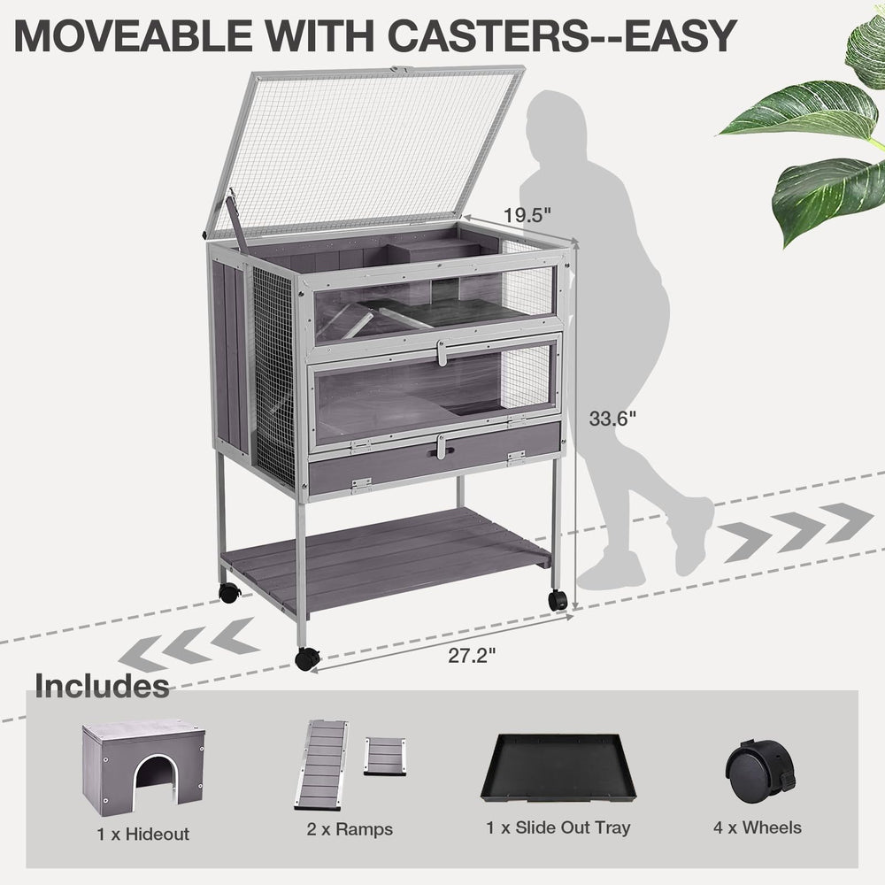 MEDEHOO cage dimensions 27-59 x 19-7 x 35-4 inches for spacious housing