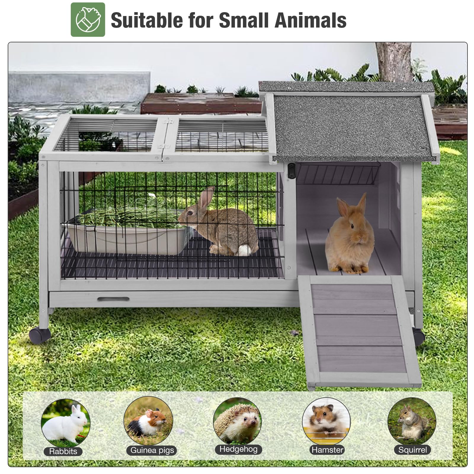 MEDEHOO weather-shield roof keeps pets comfortable outdoors.