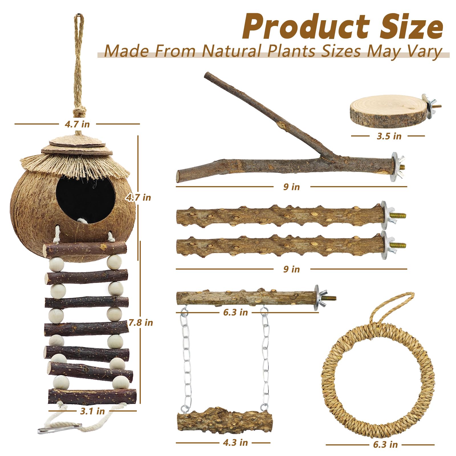 MEDHAW wooden ring perch adds varied grip for active parrots
