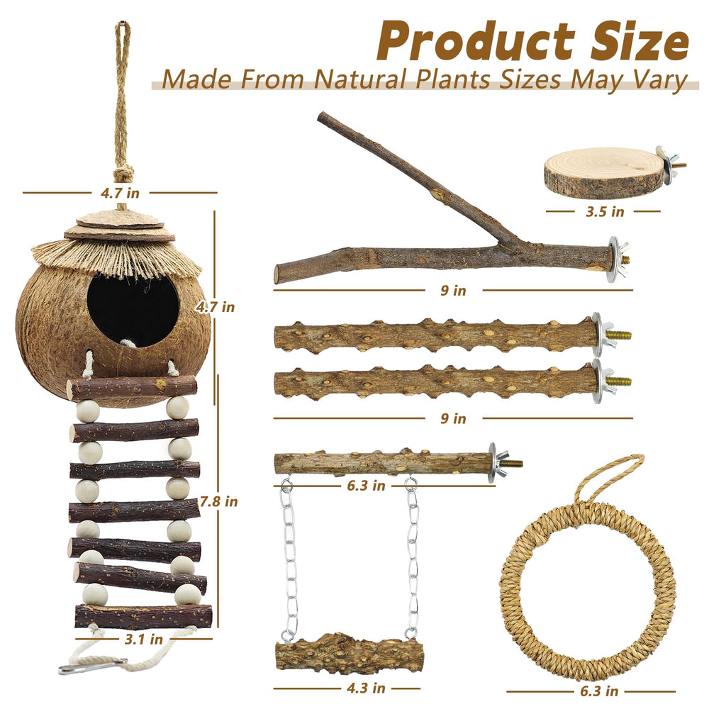 MEDHAW wooden ring perch adds varied grip for active parrots