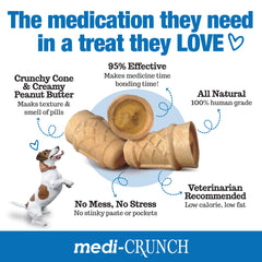 Medi-Crunch peanut butter center masks taste of meds for dogs.