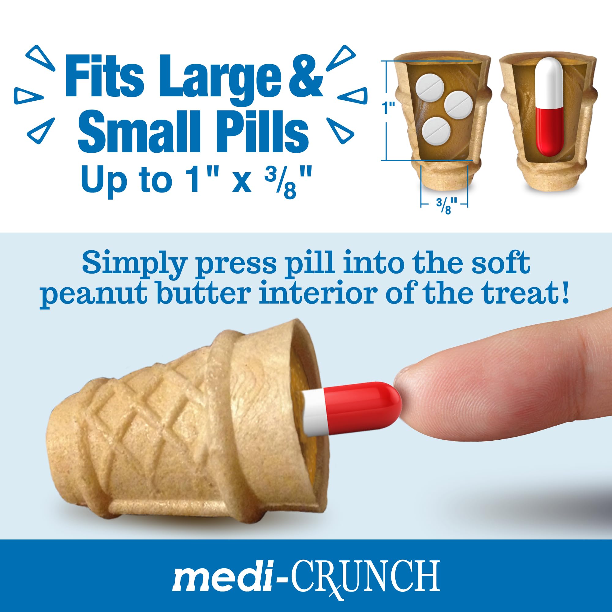 Medi-Crunch helps picky eaters accept pills as treats.