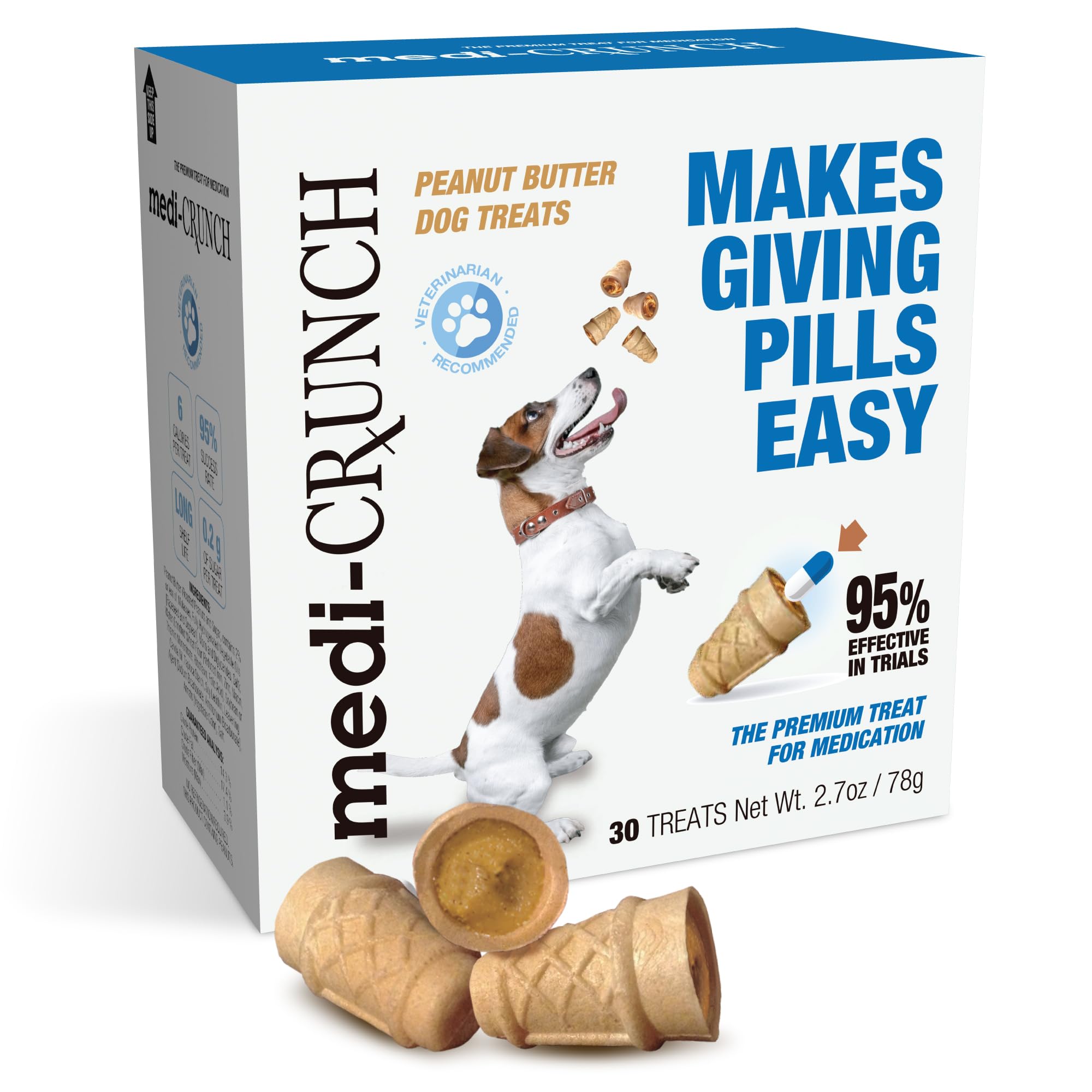 Medi-Crunch pill pouch with crunchy shell disguises meds for dogs.