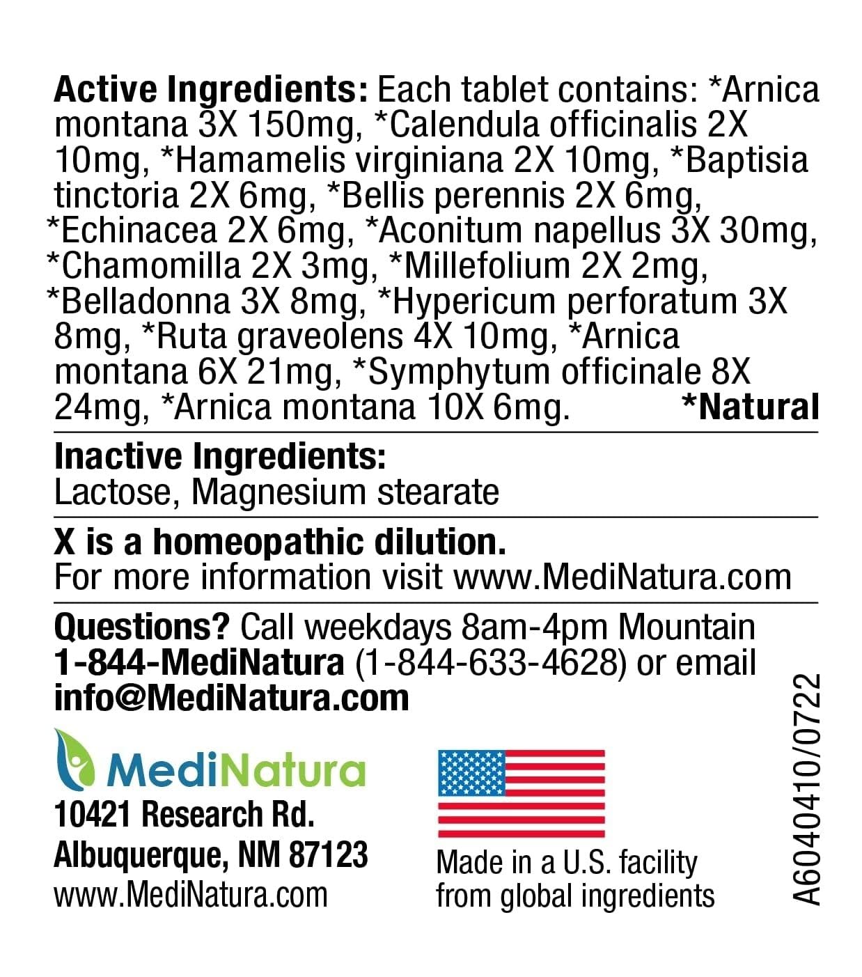 MediNatura Plant-Powered Pet Pain Relief Pack box highlights natural actives