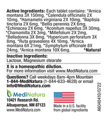 MediNatura Plant-Powered Pet Pain Relief Pack box highlights natural actives