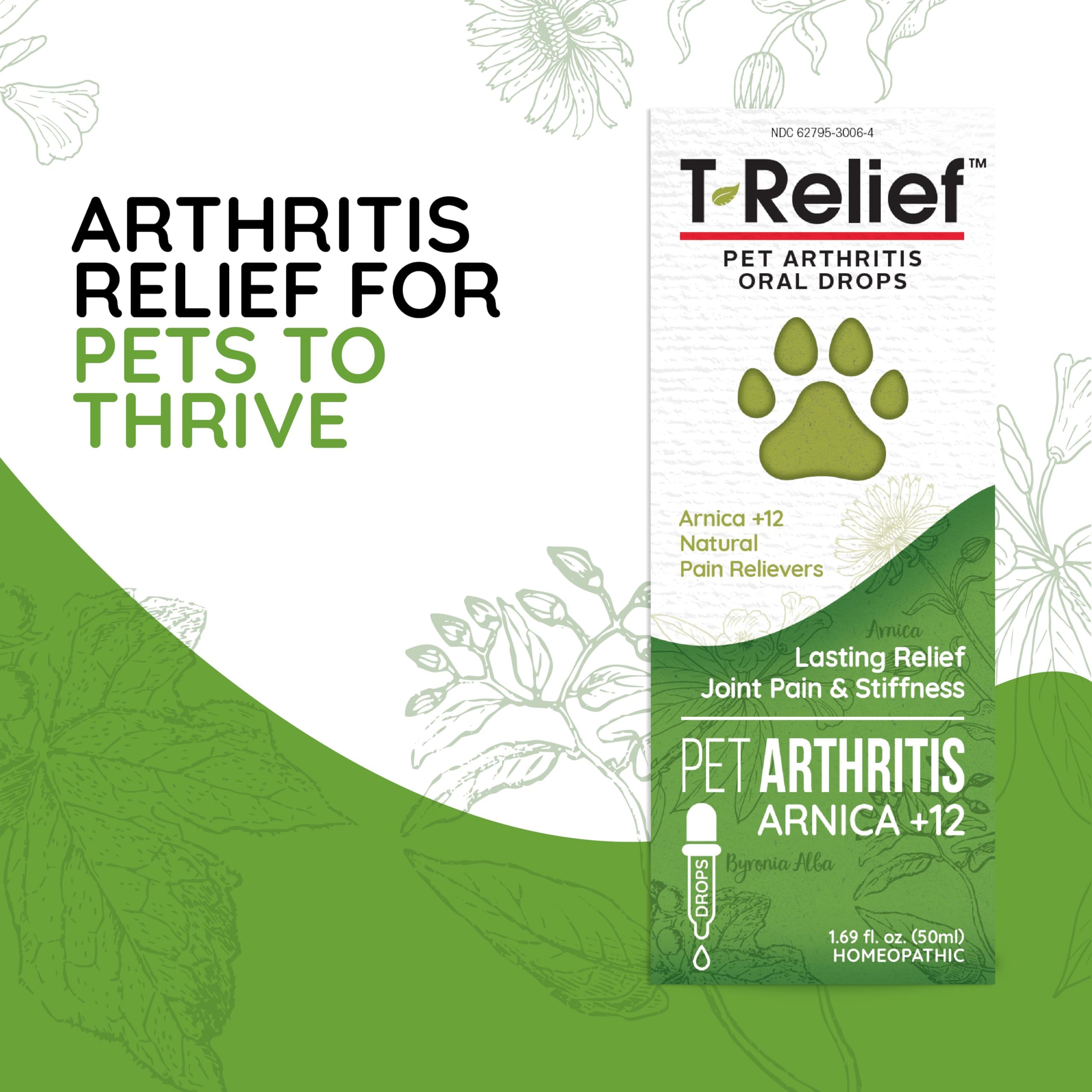 MediNatura T-Relief Drops cat dosing image highlights gentle mobility support for felines