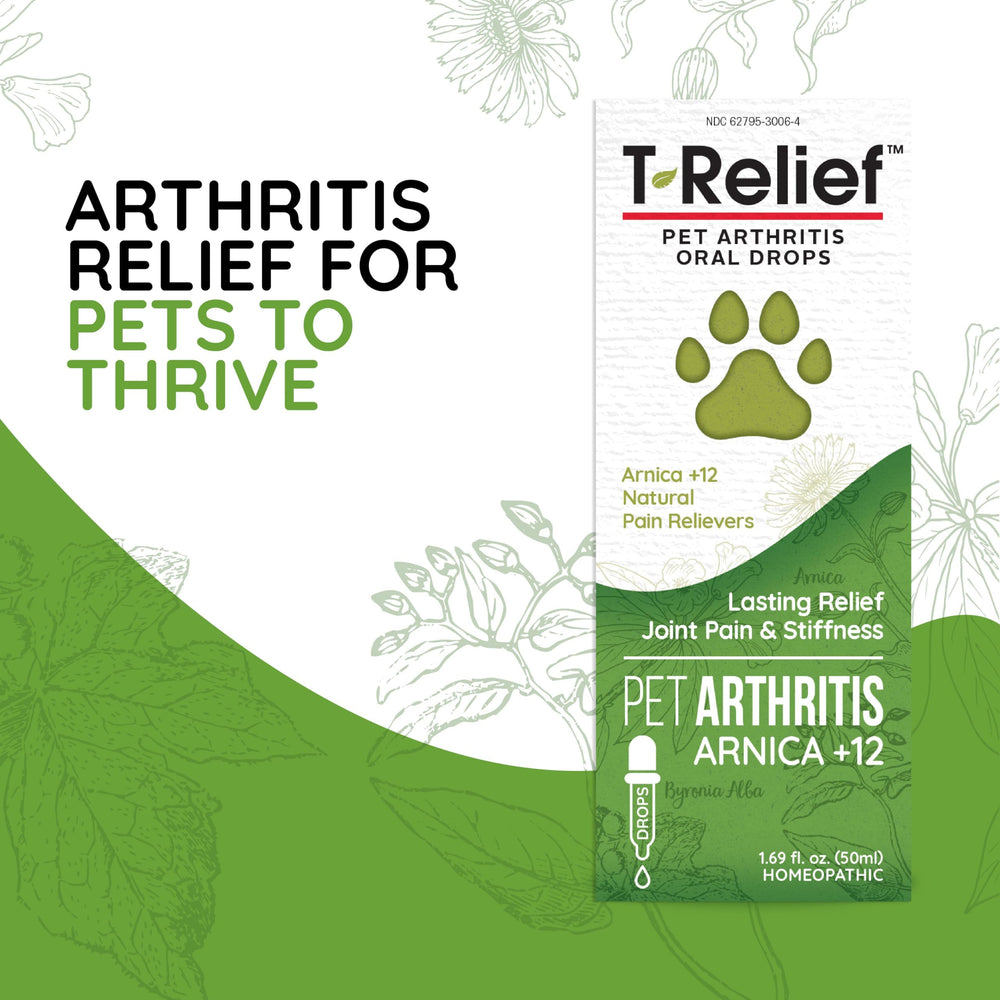 MediNatura T-Relief Drops cat dosing image highlights gentle mobility support for felines
