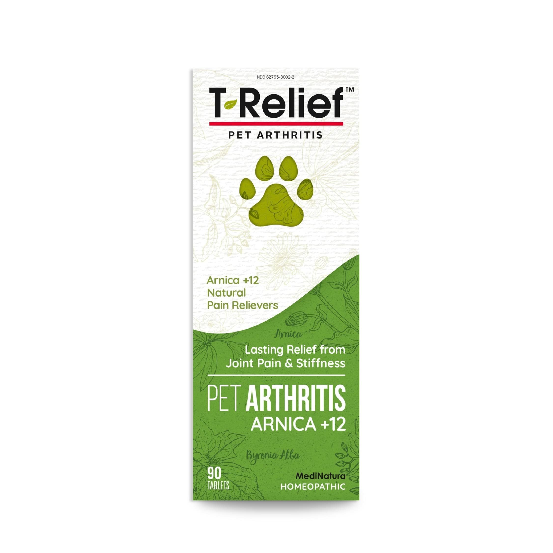 MediNatura T-Relief pet hip and joint care for dogs and cats.