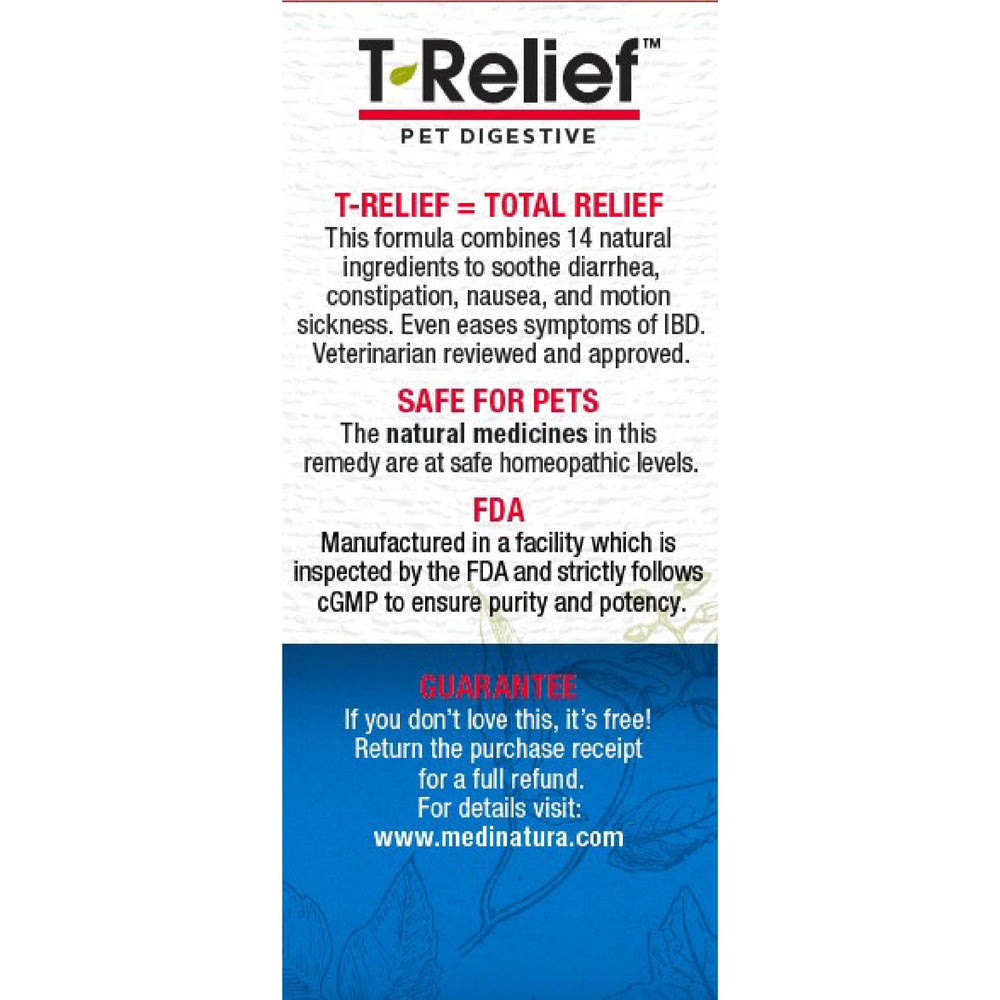 T-Relief topper sprinkled onto pet food for GI relief.
