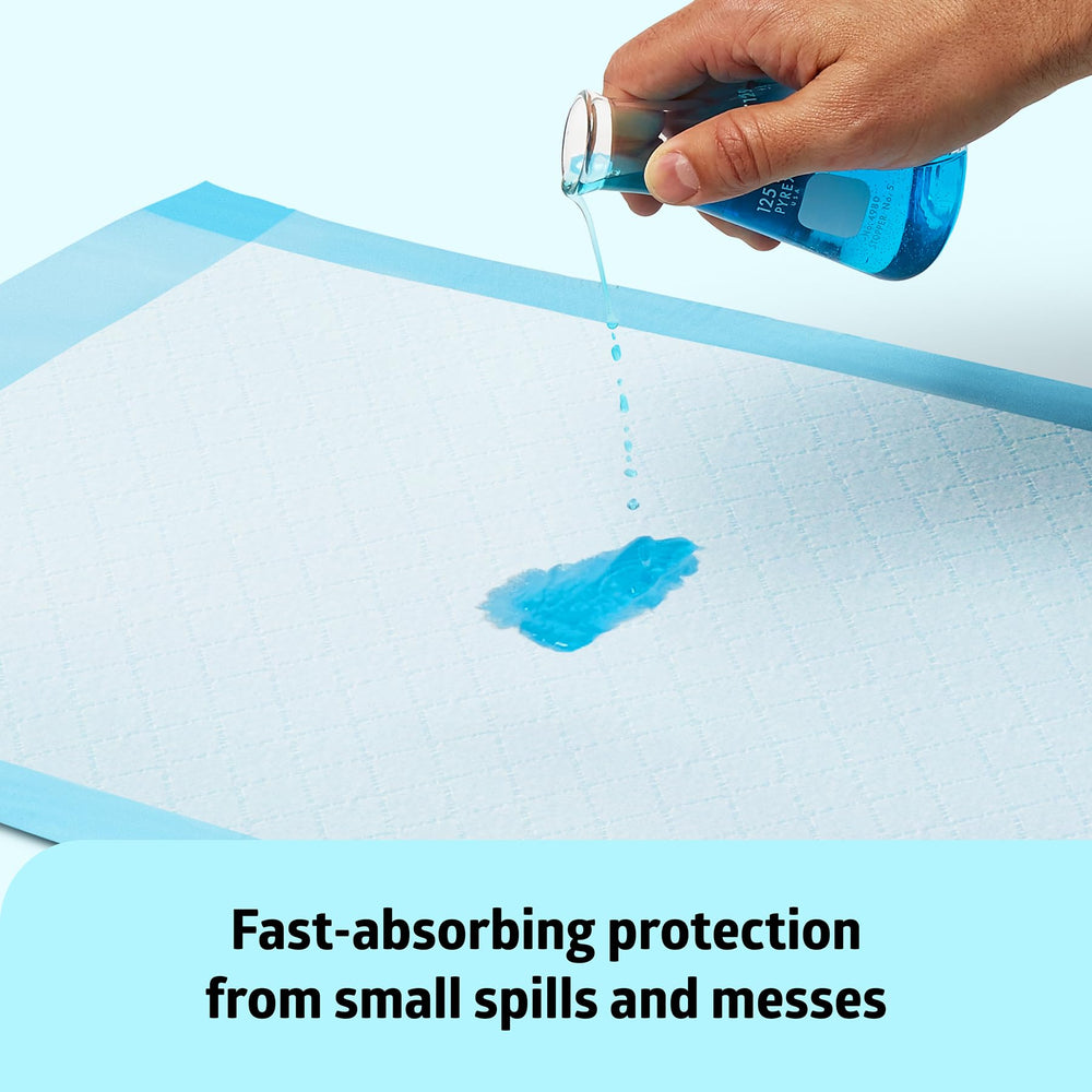 Medline puppy training pad scene highlights versatile pet mess containment.