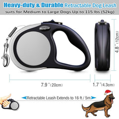 Meegood leash extended nylon ribbon shows 16 ft reach for flexible exploration