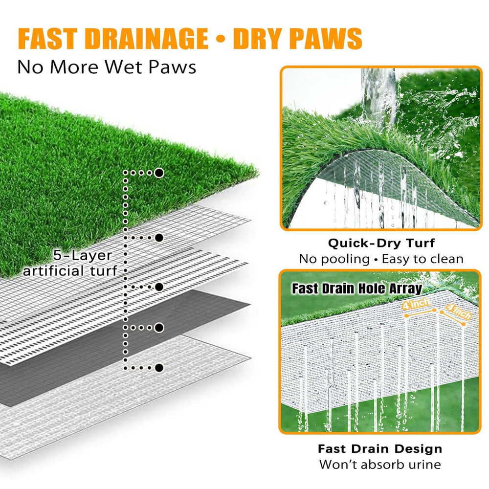 Meegood realistic artificial grass encourages natural peeing instincts.