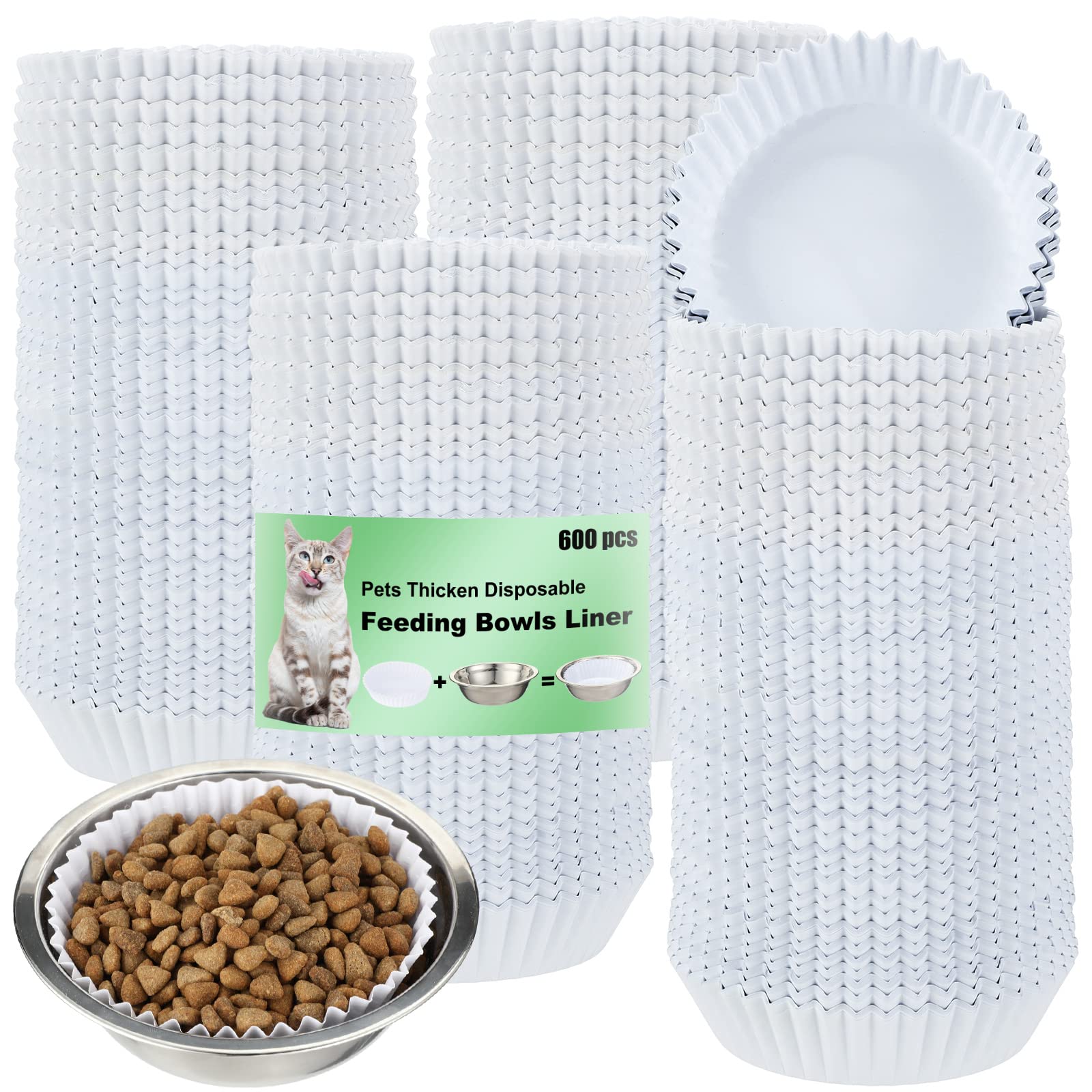 Meekoo white disposable bowl liners for clean, quick feeding setup