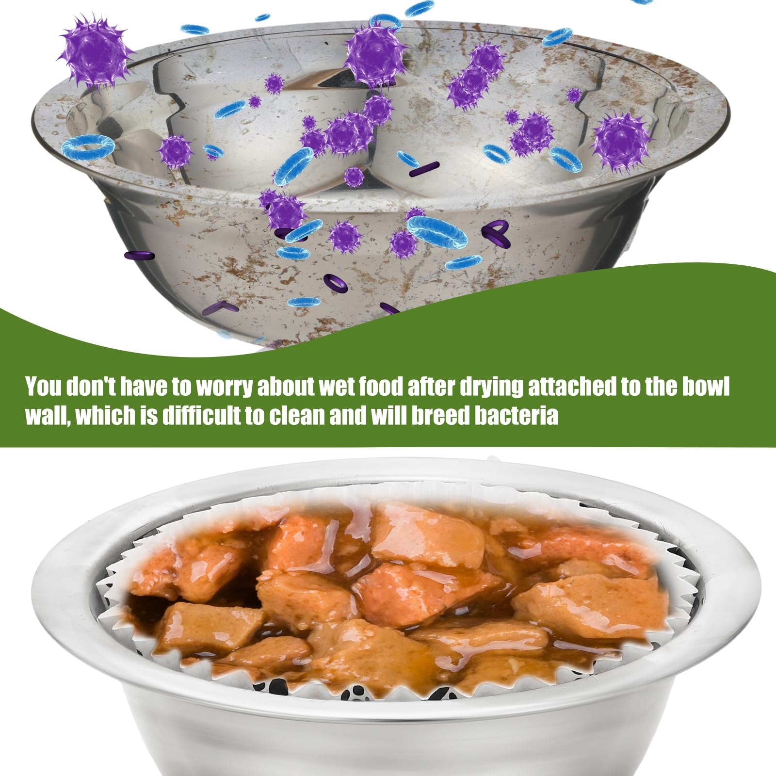 Meekoo liner inside bowl for a mess-free feeding