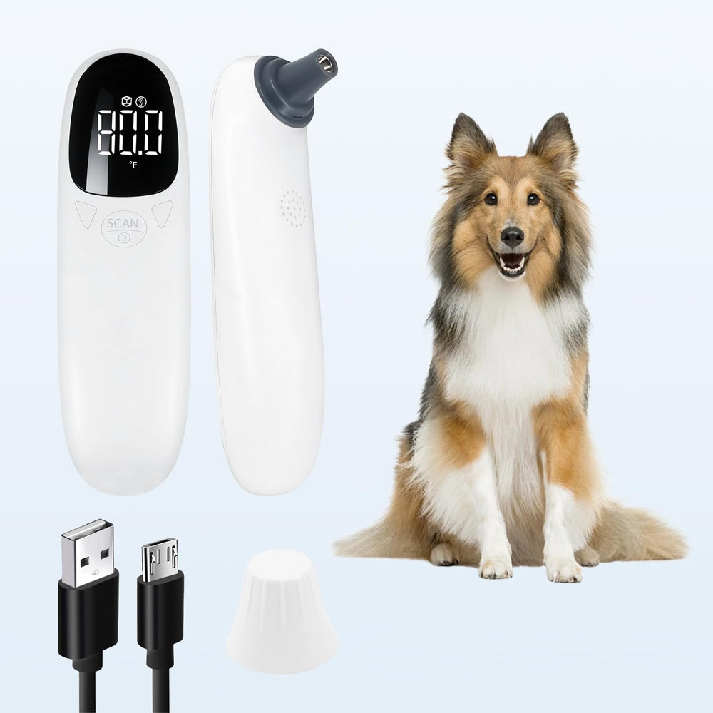 MEETI quick readings and ergonomic grip for comfortable pet temperature checks.