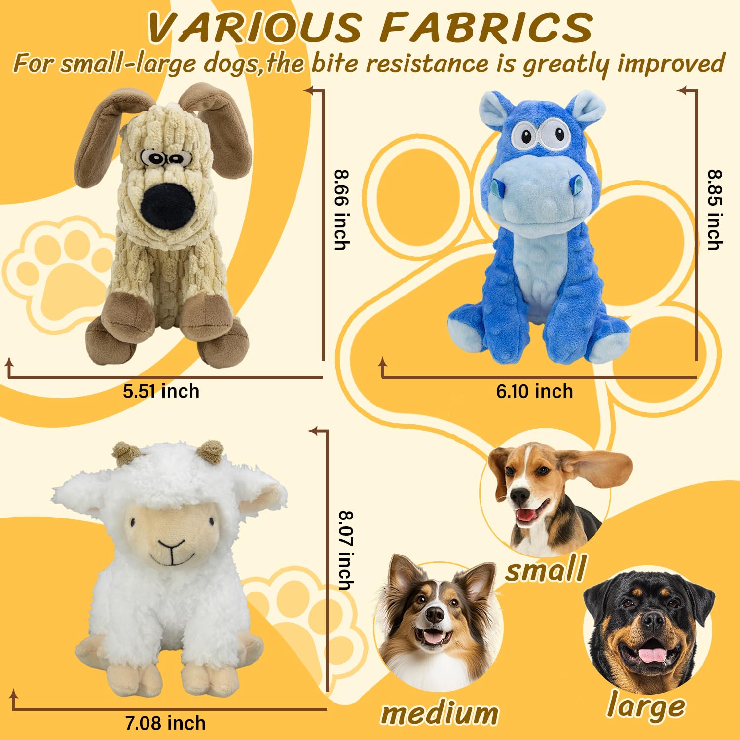 MeetYooo sheep toy from the 3Pack encourages playful chewing and exercise.