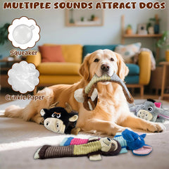 MeetYooo cattle plush dog toy for interactive play and chews