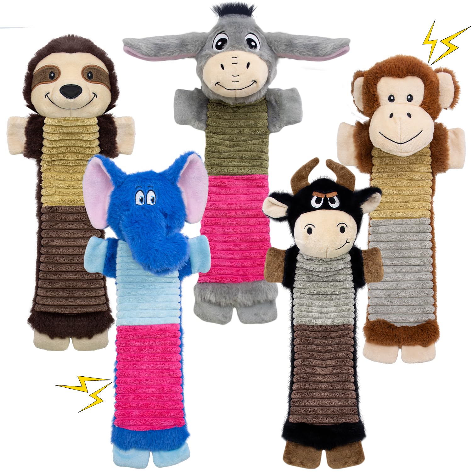 MeetYooo donkey plush dog toy with squeaker for engaging tug and toss