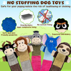MeetYooo elephant plush dog toy with crinkle for sensory fun