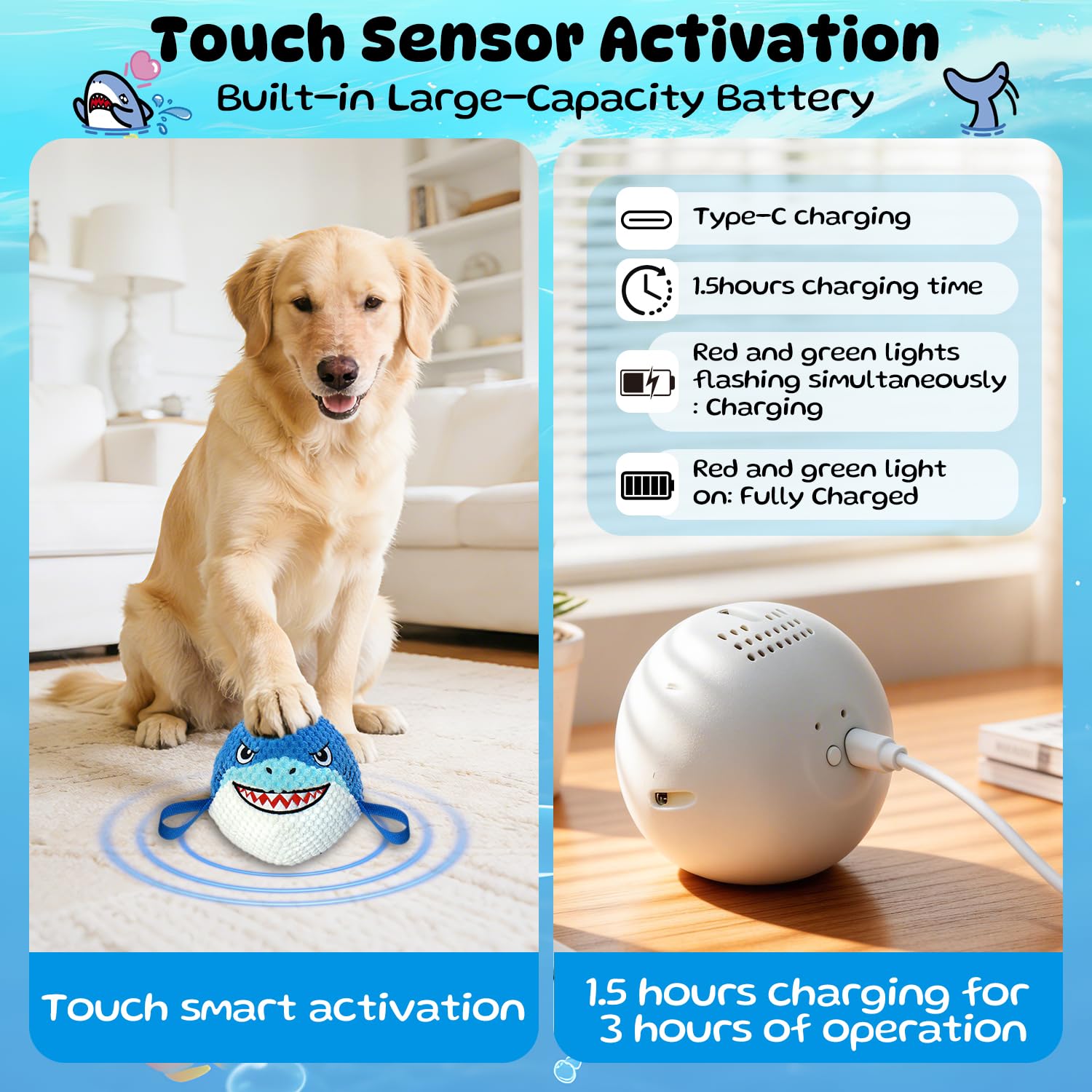 MeetYooo motion sensor trigger demonstrates touch-activated bouncing for autonomous play